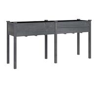 vidaXL Jardinière 161x45x76 cm bois massif de sapin avec doublure Gris
