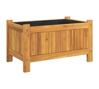 vidaXL Jardinière avec Doublure, Lit Surélevé, Bac à Fleurs, Pot de Plantes, Boîte à Fleurs Jardin Patio Terrasse, 54x31x30 cm Bois Massif d'Acacia