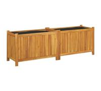 vidaXL Jardinière avec doublure 153x38,5x50 cm Bois massif d'acacia