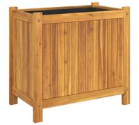 vidaXL Jardinière avec Doublure, Lit Surélevé, Bac à Fleurs, Pot de Plantes, Boîte à Fleurs Jardin Patio Terrasse, 54x31x50 cm Bois Massif d'Acacia