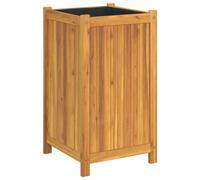 Vidaxl Jardinière Avec Doublure 42x42x75 Cm Bois Massif D'acacia