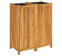 vidaXL Jardinière surélevée avec doublure 84x42x100 cm Bois massif d'acacia Marron
