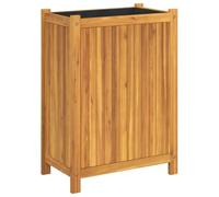 vidaXL Jardinière avec Doublure, Lit Surélevé, Bac à Fleurs, Pot de Plantes, Boîte à Fleurs Jardin Patio Terrasse, 54x31x75 cm Bois Massif d'Acacia