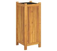 vidaXL Jardinière avec Doublure, Lit Surélevé, Bac à Fleurs, Pot de Plantes, Boîte à Fleurs Jardin Patio Terrasse, 31x31x75 cm Bois Massif d'Acacia