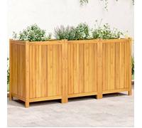 vidaXL Jardinière avec Doublure, Lit Surélevé, Bac à Fleurs, Pot de Plantes, Boîte à Fleurs Jardin Patio Terrasse, 150x50x75 cm Bois Massif d'Acacia