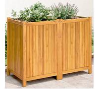 Jardinière avec Doublure, Lit Surélevé, Bac à Fleurs, Pot de Plantes, Boîte à Fleurs Jardin Patio Terrasse, 100x50x75 cm Bois Massif d'Acacia