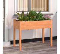 Vidaxl Jardinière Avec Doublure Marron 118x59x76 Cm Bois Massif Sapin