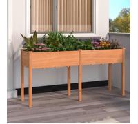 Vidaxl Jardinière Avec Doublure Marron 161x45x76 Cm Bois Massif Sapin