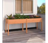 vidaXL Jardinière en bois massif sapin 203×53×76 cm marron avec doublure, lit surélevé