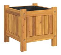 Jardinière avec doublure 31x31x30 cm bois massif d acacia