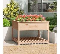 Jardinière avec Étagère Bac à Fleurs Salon Marron Bois Massif de Pin vidaXL