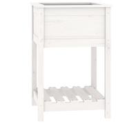 Vidaxl Jardinière Avec Étagère Blanc 54x54x81 Cm Bois Massif De Pin