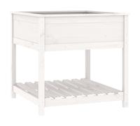 Vidaxl Jardinière Avec Étagère Blanc 82,5x82,5x81cm Bois Massif De Pin