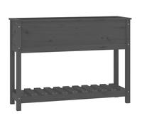 Vidaxl Jardinière Avec Étagère Gris 111,5x34,5x81cm Bois Massif De Pin