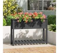 vidaXL Jardinière avec étagère Gris 111,5x34,5x81cm Bois massif de pin 823768 Gris G