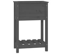 Vidaxl Jardinière Avec Étagère Gris 54x34,5x81 Cm Bois Massif De Pin