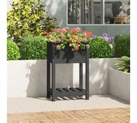 Jardinière avec étagère Gris 54x34,5x81 cm Bois massif de pin 823754