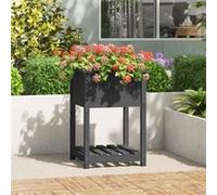 Jardinière avec étagère Gris 54x54x81 cm Bois massif de pin 823775
