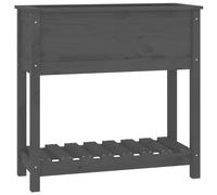 Vidaxl Jardinière Avec Étagère Gris 82,5x34,5x81 Cm Bois Massif De Pin