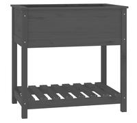 Vidaxl Jardinière Avec Étagère Gris 82,5x54x81 Cm Bois Massif De Pin