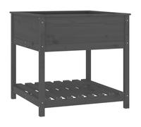 Jardinière avec étagère Gris 82,5x82,5x81 cm Bois massif de pin 823796