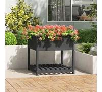 Jardinière avec Étagère Bac à Fleurs Salon Marron Bois Massif de Pin vidaXL