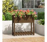 Vidaxl Jardinière Avec Étagère Marron Miel 82,5x34,5x81 Cm Bois De Pin