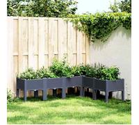vidaXL Jardinière avec Pieds, Bac à Fleurs, Pot à Plantes, Boîte à Fleurs Jardin Terrasse Patio Extérieur, Bleu Gris 367906
