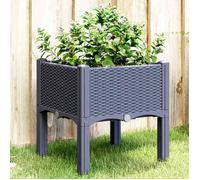 Jardinière avec Pieds, Lit Surélevé, Bac à Fleurs, Pot de Plantes Jardin Patio Terrasse Arrière-cour Extérieur, Gris 40x40x42 cm PP
