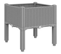 vidaXL Jardinière avec pieds 40x40x42 cm PP Gris clair
