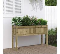vidaXL Jardinière avec pieds 837572 – Bac à fleurs 110×31×70 cm bois de pin imprégné Marron