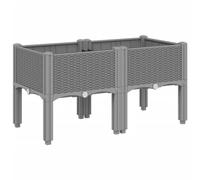 Vidaxl Jardinière Avec Pieds Gris Clair 80x40x42 Cm Pp