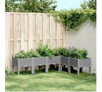 vidaXL Jardinière avec Pieds, Lit Surélevé, Bac à Fleurs, Pot de Plantes Jardin Patio Terrasse Arrière-cour Extérieur, Gris 367907