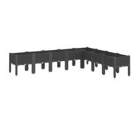 vidaXL Jardinière avec Pieds, Lit Surélevé, Bac à Fleurs, Pot de Plantes Jardin Patio Terrasse Arrière-Cour Extérieur, Noir 200x160x42 cm PP