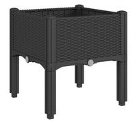 vidaXL Jardinière sur pieds Lit surélevé 40x40x42 cm PP Noir