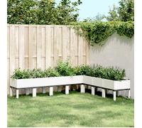 Plantenbak met poten 200x160x42 cm polypropeen wit367914
