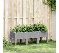 vidaXL Jardinière avec Pieds, Lit Surélevé, Bac à Fleurs, Pot de Plantes Jardin Patio Terrasse Arrière-cour Extérieur, Gris 367897