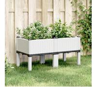 vidaXL Jardinière avec Pieds, Lit Surélevé, Bac à Fleurs, Pot de Plantes Jardin Patio Terrasse Arrière-cour Extérieur, Blanc 367894