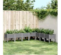 vidaXL Jardinière avec Pieds, Lit Surélevé, Bac à Fleurs, Pot de Plantes Jardin Patio Terrasse Arrière-cour Extérieur, Gris 367912