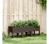 vidaXL Jardinière avec pieds 120x40x42 cm Marron PP