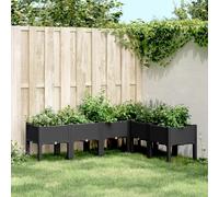 Vidaxl Jardinière Avec Pieds Noir 160x120x42 Cm Pp