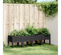 Vidaxl Jardinière Avec Pieds Noir 160x40x42 Cm Pp