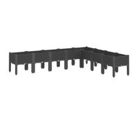 Vidaxl Jardinière Avec Pieds Noir 200x160x42 Cm Pp