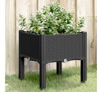 Vidaxl Jardinière Avec Pieds Noir 40x40x42 Cm Pp