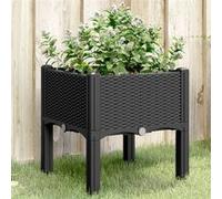 vidaXL Jardinière avec pieds noir 40x40x42 cm PP367888 Noir G