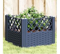 vidaXL Jardinière avec piquets 368009 – Bac à fleurs jardin/terrasse extérieur Bleu gris