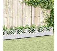 Jardinière avec piquets blanc 363,5x43,5x43,5 cm PP368030