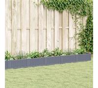 Vidaxl Jardinière Avec Piquets Gris 362,5x42,5x28,5 Cm Pp