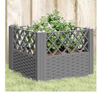 vidaXL Jardinière avec piquets 43,5x43,5x43,5 cm PP Gris clair - Bac à fleurs 368008