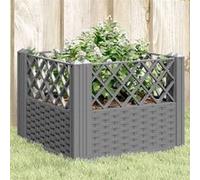 vidaXL Jardinière avec piquets gris clair 43,5x43,5x43,5 cm PP